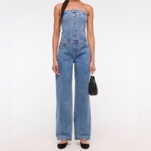 Abercrombie & Fitch Women's Strapless Denim Jumpsuit